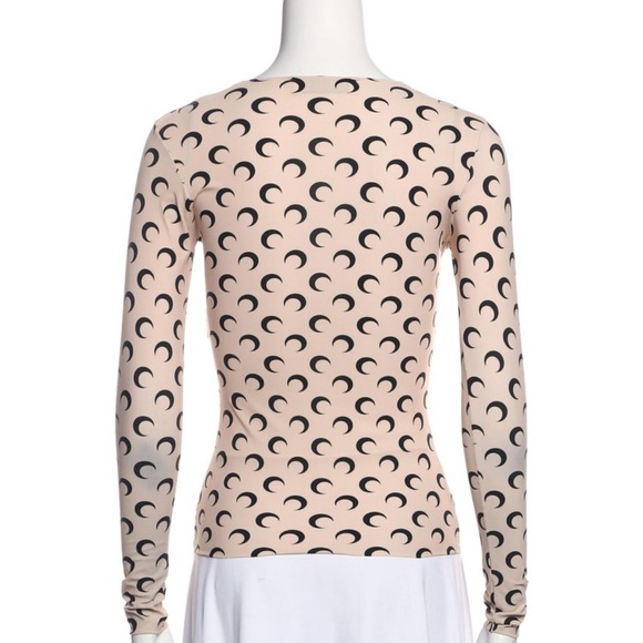 marine serre beige skin color cream tan logo moon eclipse monogram long sleeve - Picture 3 of 4